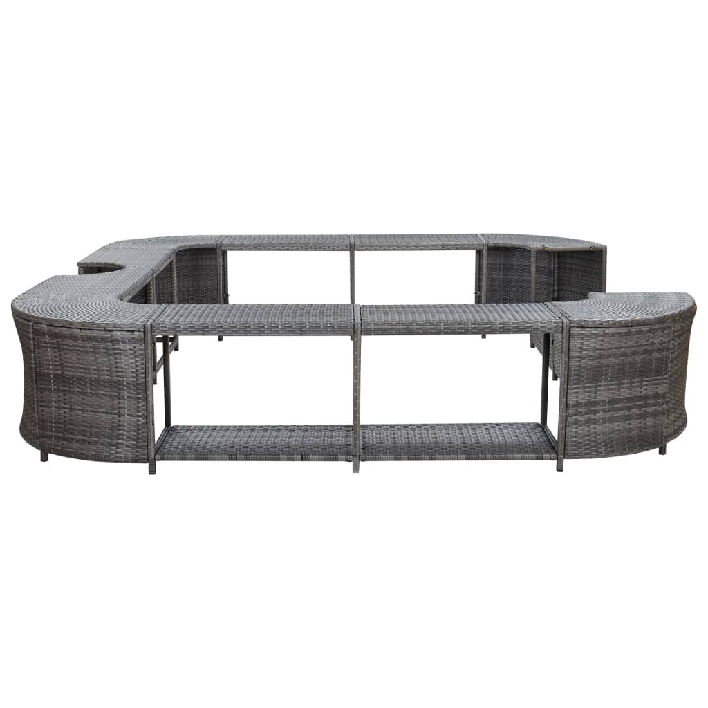 Square Spa Surround Grey 268 x 268 x 55 cm Poly Rattan